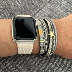 Silver Grey Double Wrap Bracelet with 3 Layers